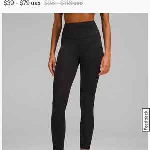 Lululemon Base Pace High Rise Tight 25”